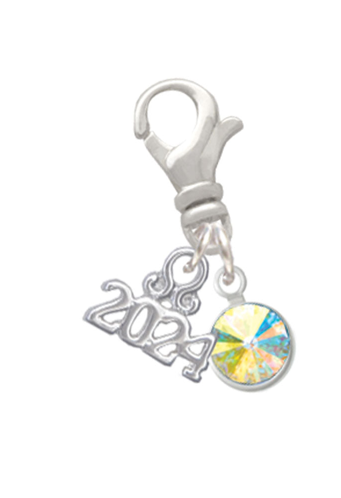 Delight Jewelry Crystal Channel Drop Clip on Charm with Year 2024 Image 3