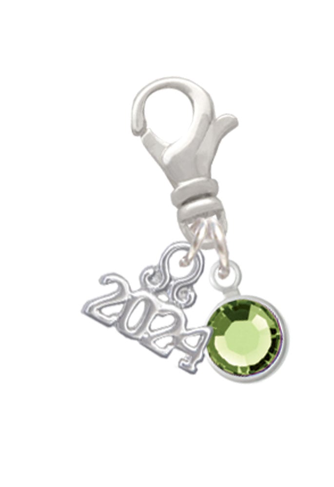 Delight Jewelry Crystal Channel Drop Clip on Charm with Year 2024 Image 1