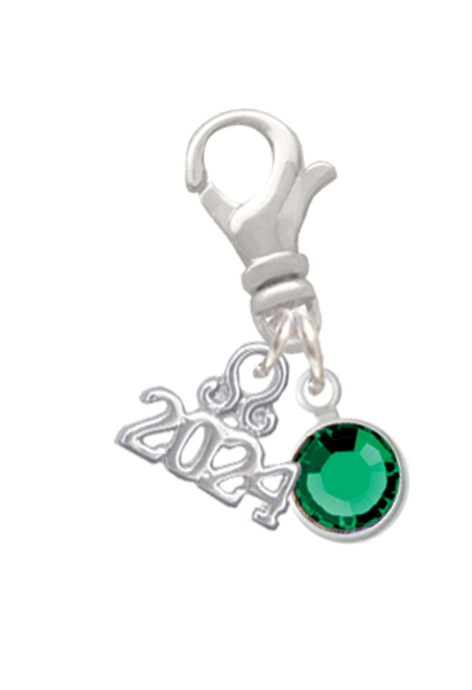 Delight Jewelry Crystal Channel Drop Clip on Charm with Year 2024 Image 4
