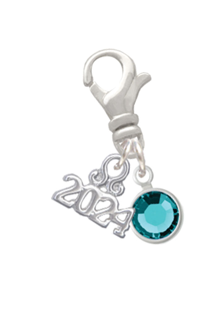 Delight Jewelry Crystal Channel Drop Clip on Charm with Year 2024 Image 6
