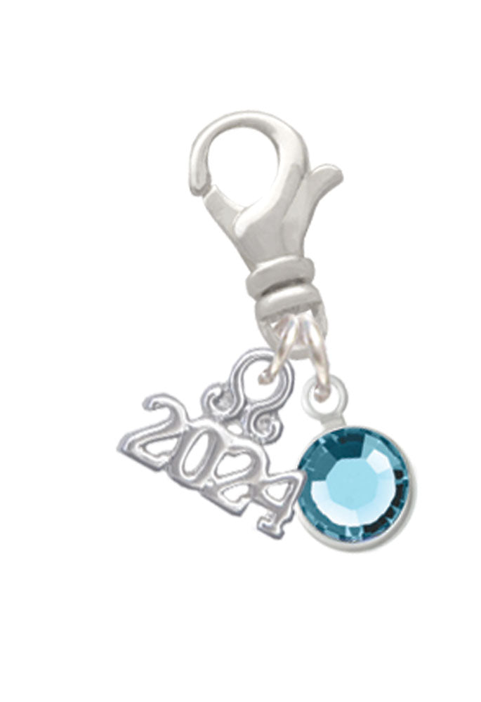 Delight Jewelry Crystal Channel Drop Clip on Charm with Year 2024 Image 7