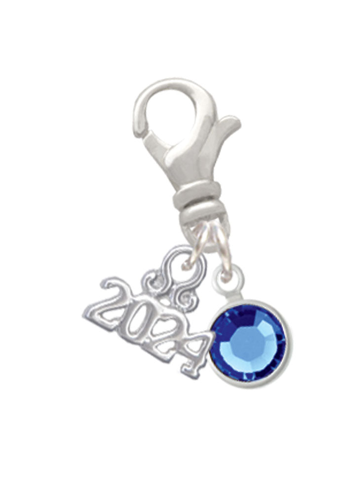 Delight Jewelry Crystal Channel Drop Clip on Charm with Year 2024 Image 8