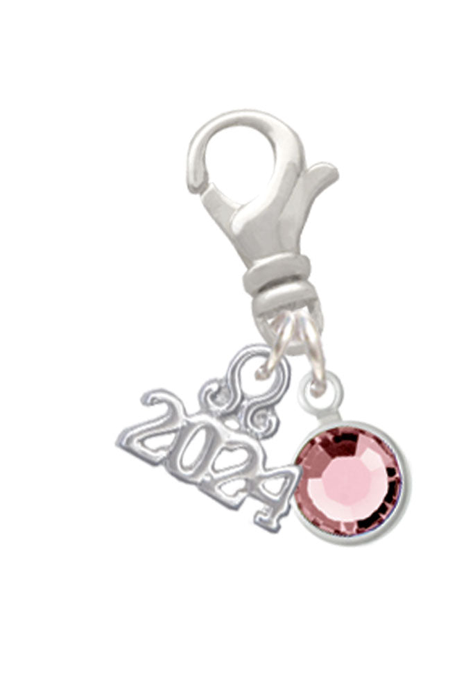 Delight Jewelry Crystal Channel Drop Clip on Charm with Year 2024 Image 9