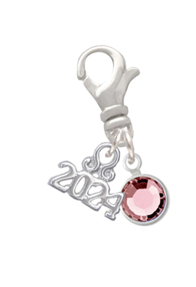 Delight Jewelry Crystal Channel Drop Clip on Charm with Year 2024 Image 1