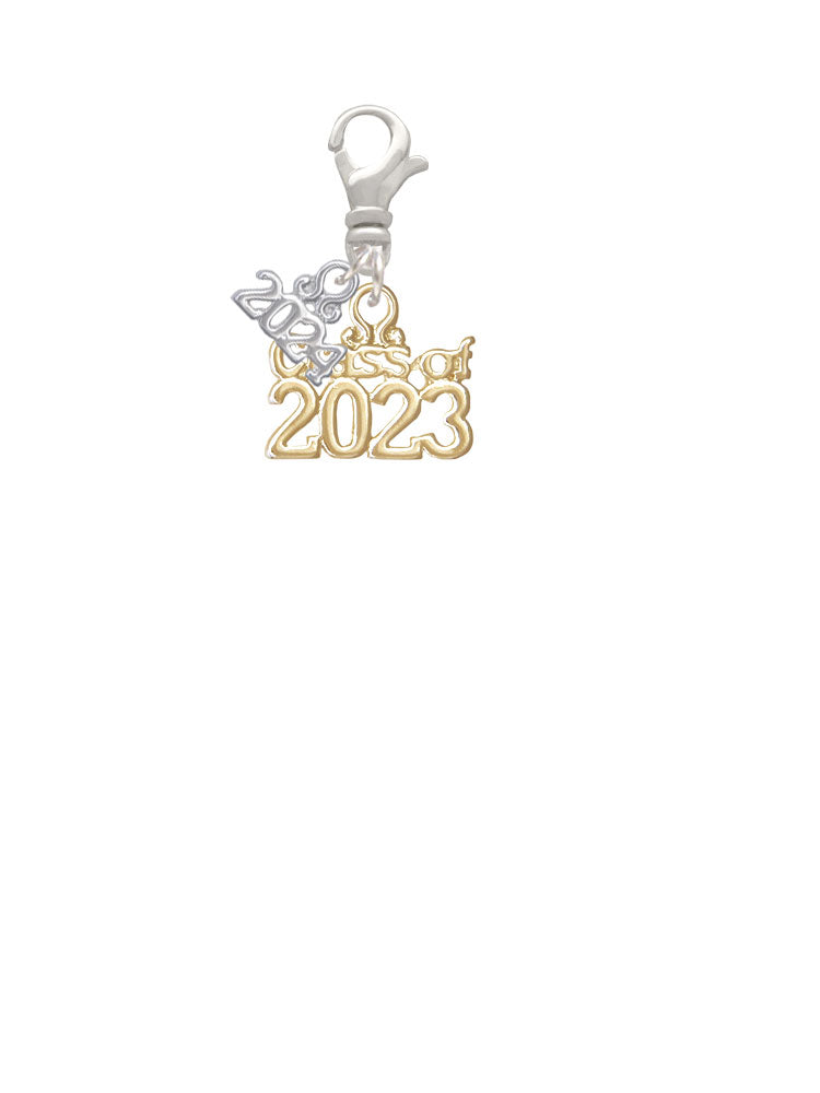 Delight Jewelry Goldtone Class of Clip on Charm with Year 2024 Image 2