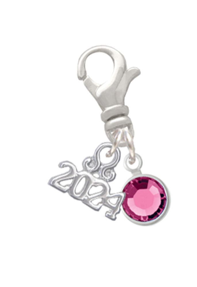 Delight Jewelry Crystal Channel Drop Clip on Charm with Year 2024 Image 10