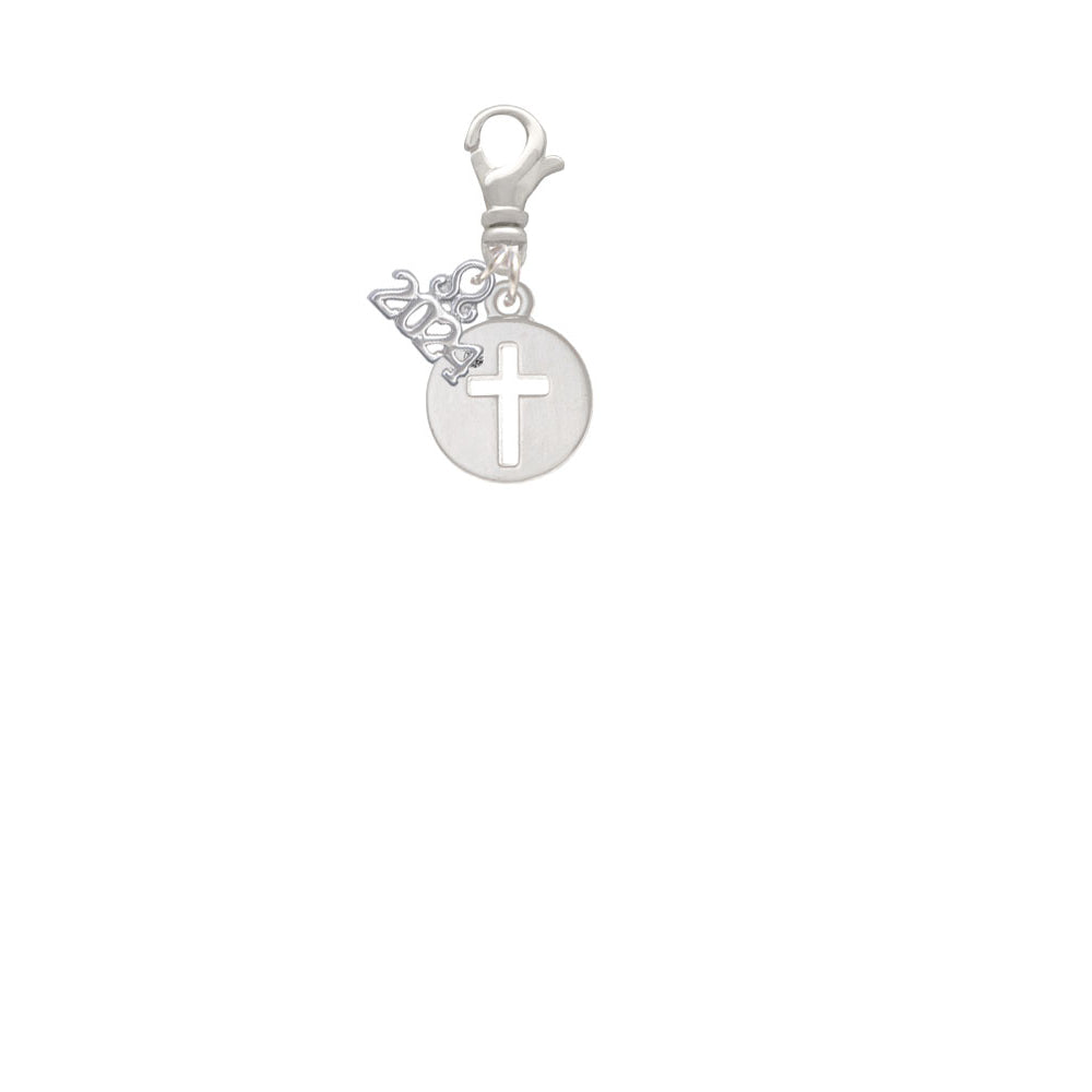 Delight Jewelry Plated Cross Silhouette Clip on Charm with Year 2024 Image 2