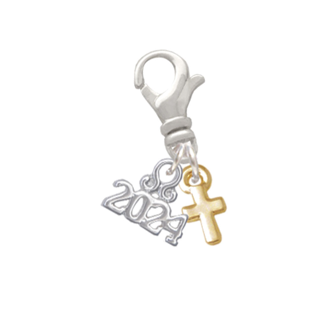 Delight Jewelry Super Mini Simple Cross Clip on Charm with Year 2024 Image 4