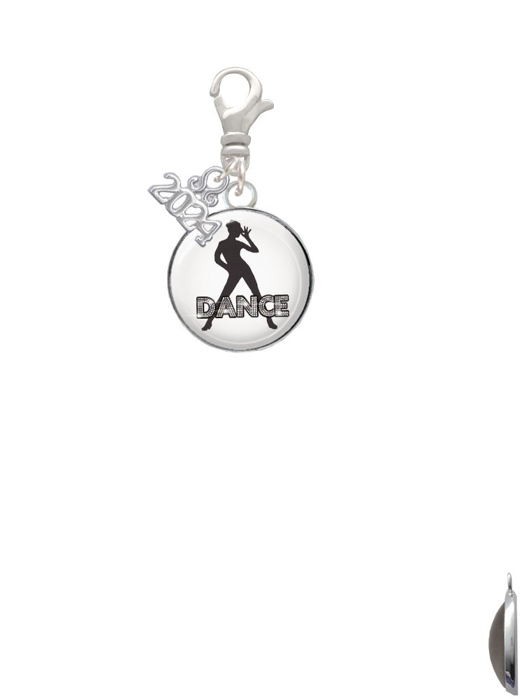 Delight Jewelry Silvertone Domed Dance Clip on Charm with Year 2024 Image 2