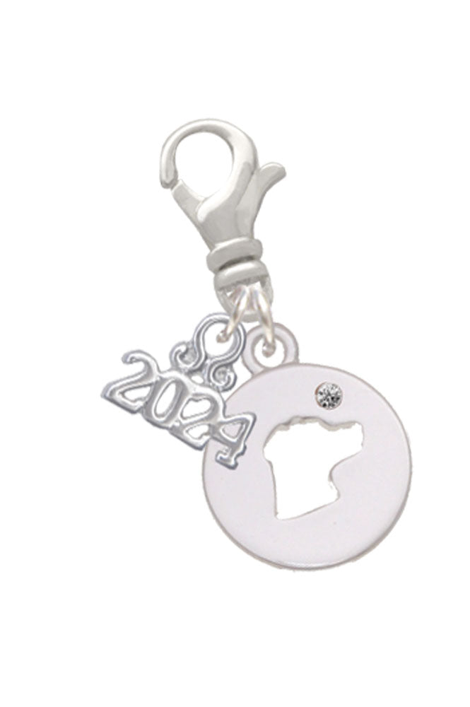 Delight Jewelry Plated Dog Head Silhouette Clip on Charm with Year 2024 Image 1