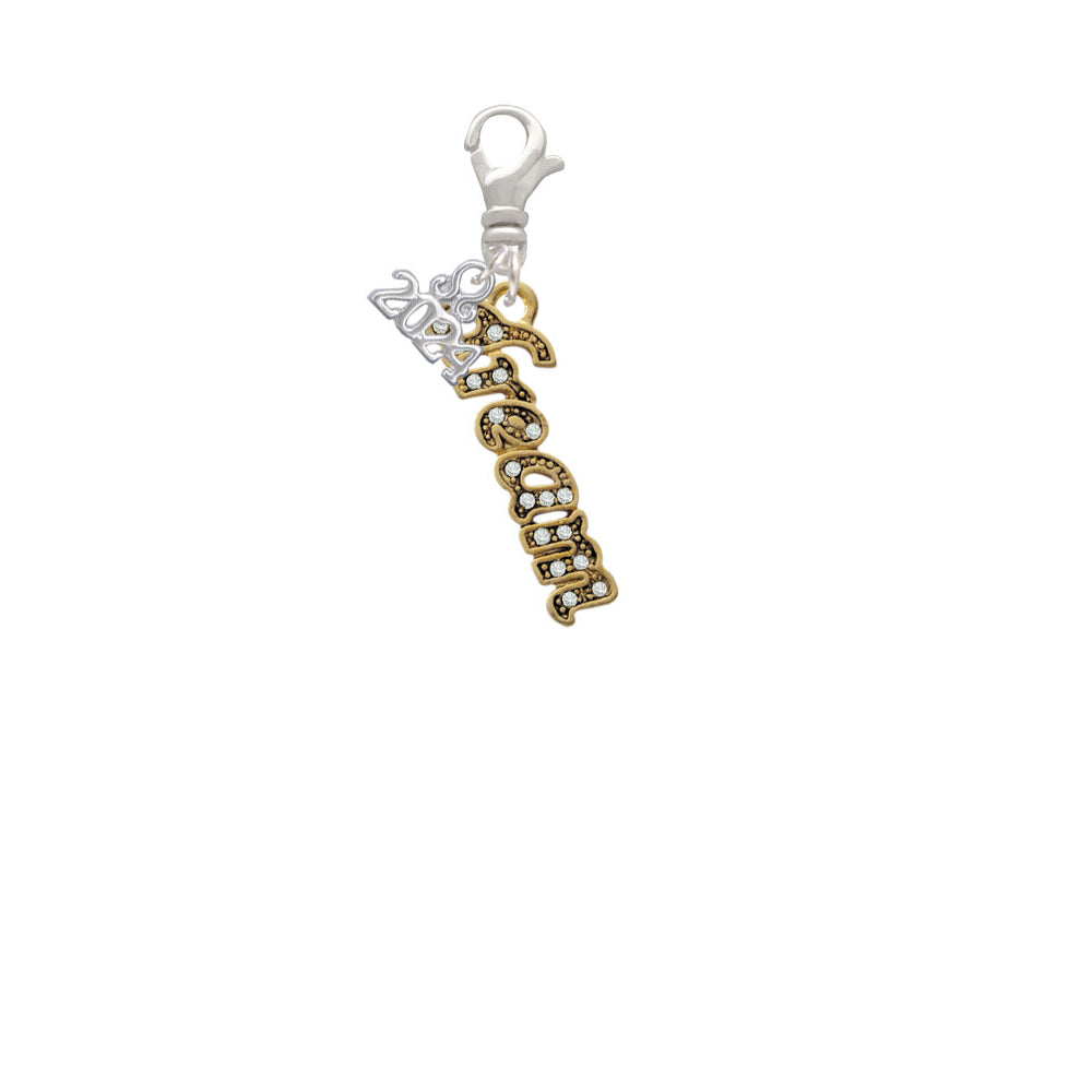 Delight Jewelry Crystal Script Dream Clip on Charm with Year 2024 Image 2