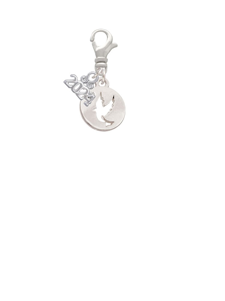 Delight Jewelry Plated Dove Disc Clip on Charm with Year 2024 Image 2