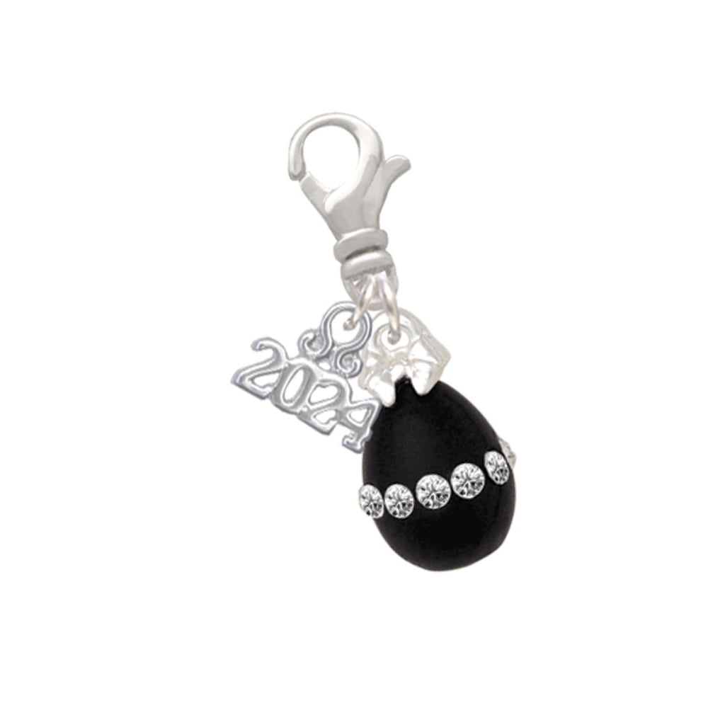 Delight Jewelry Easter Egg with Crystal Band Clip on Charm with Year 2024 Image 6