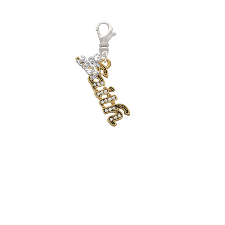 Delight Jewelry Crystal Script Faith Clip on Charm with Year 2024 Image 2