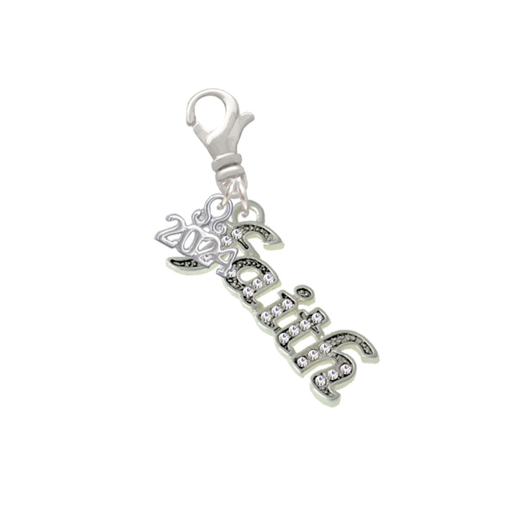 Delight Jewelry Crystal Script Faith Clip on Charm with Year 2024 Image 4
