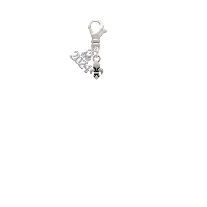 Delight Jewelry Plated Mini Fleur de Lis Clip on Charm with Year 2024 Image 2
