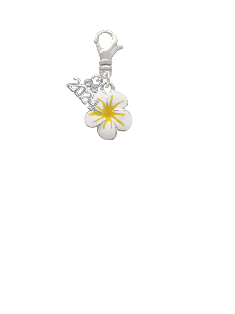 Delight Jewelry Silvertone Enamel Flower Clip on Charm with Year 2024 Image 2
