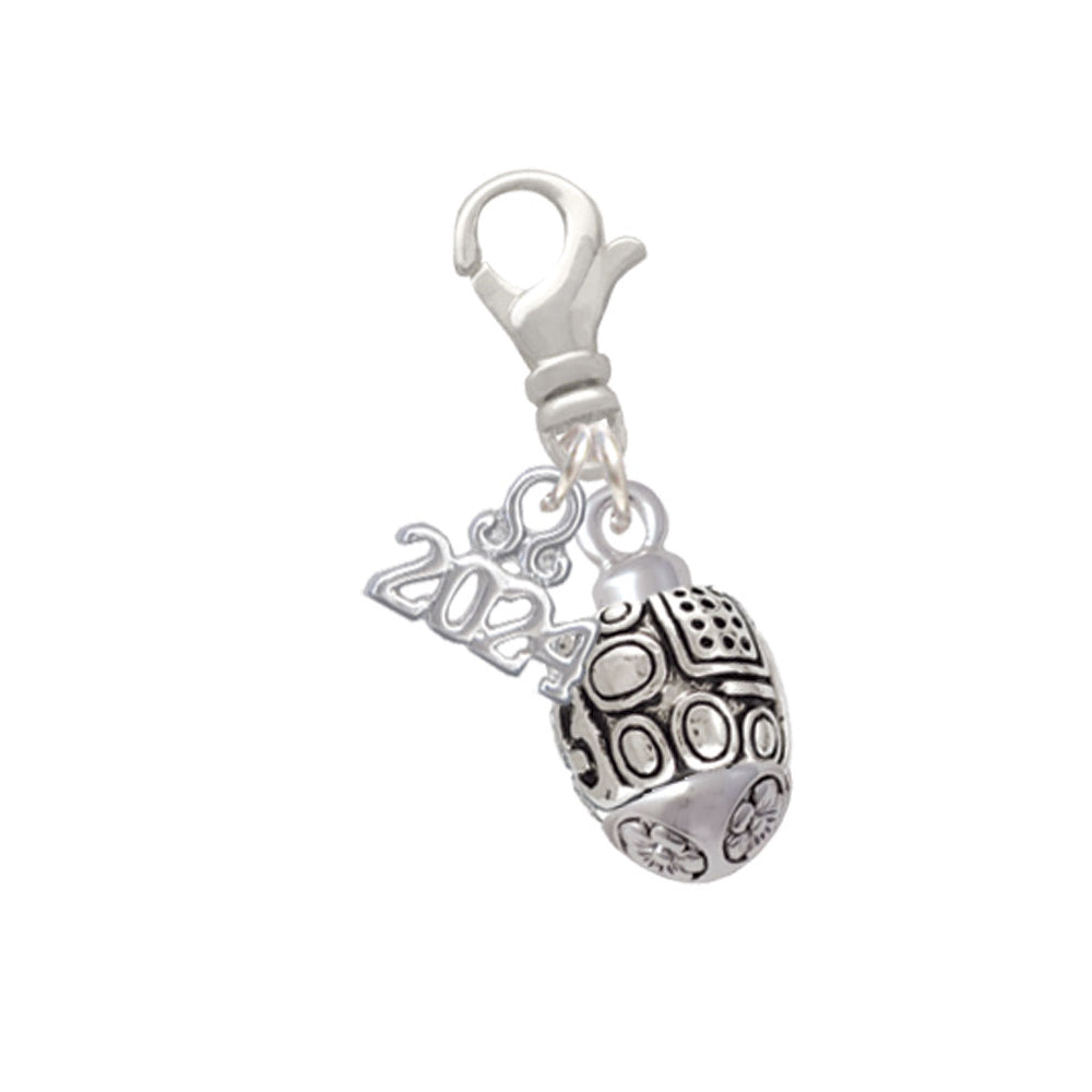 Delight Jewelry Plated Fancy Geometric Pattern Spinner Clip on Charm with Year 2024 Image 1
