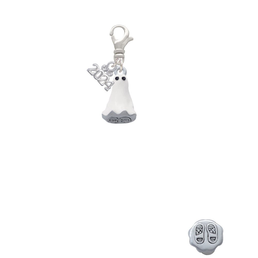 Delight Jewelry 3-D Ghost with Black Crystals Clip on Charm with Year 2024 Image 2
