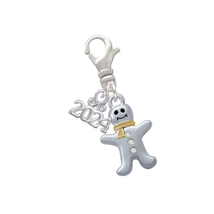 Delight Jewelry Gingerbread Man with Scarf Clip on Charm with Year 2024 Image 4