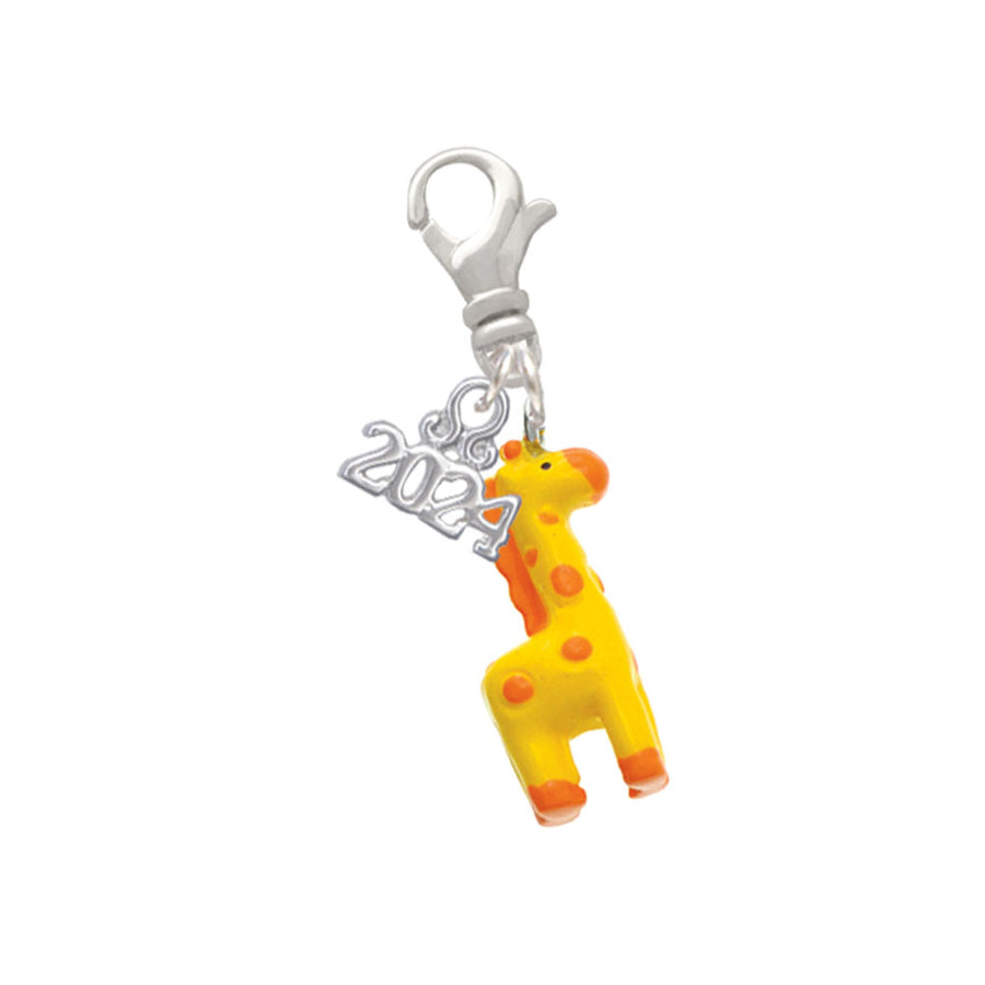 Delight Jewelry Resin Geronimo the Giraffe Clip on Charm with Year 2024 Image 1