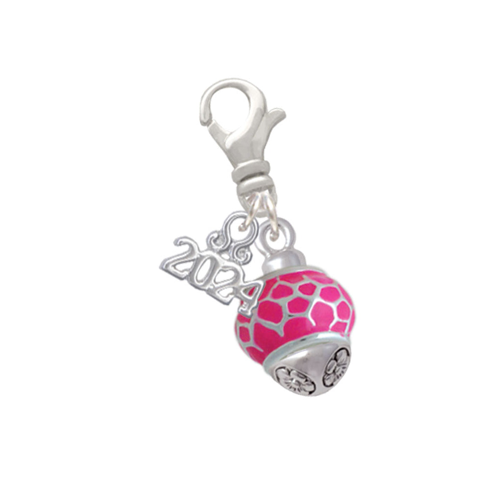 Delight Jewelry Giraffe Print Spinner Clip on Charm with Year 2024 Image 4