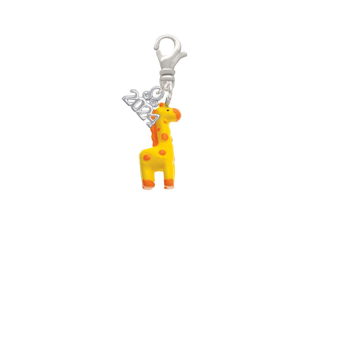 Delight Jewelry Resin Geronimo the Giraffe Clip on Charm with Year 2024 Image 2