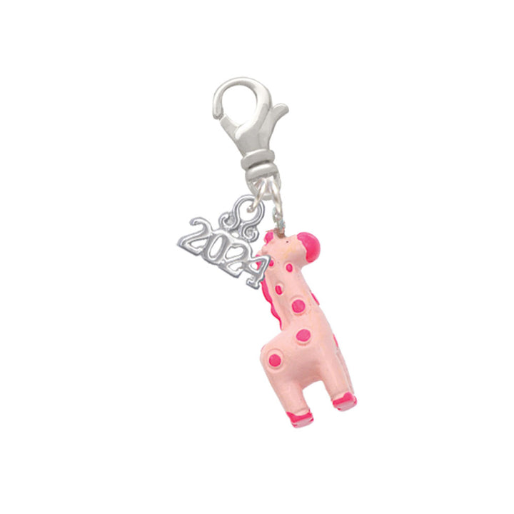 Delight Jewelry Resin Geronimo the Giraffe Clip on Charm with Year 2024 Image 1