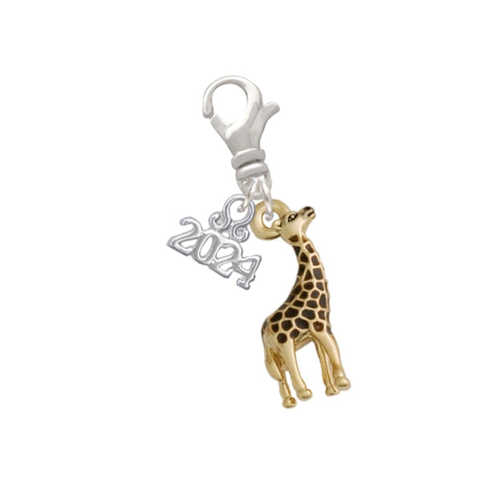 Delight Jewelry Giraffe Clip on Charm with Year 2024 Image 1