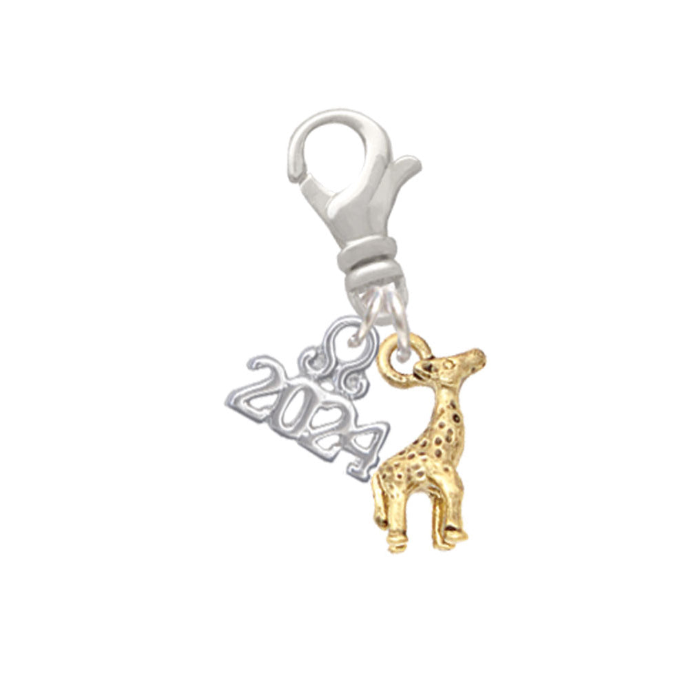 Delight Jewelry Mini Giraffe Clip on Charm with Year 2024 Image 4