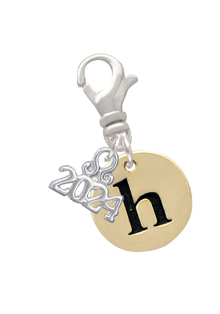 Delight Jewelry Goldtone Disc 1/2 Initial - Clip on Charm with Year 2024 Image 8
