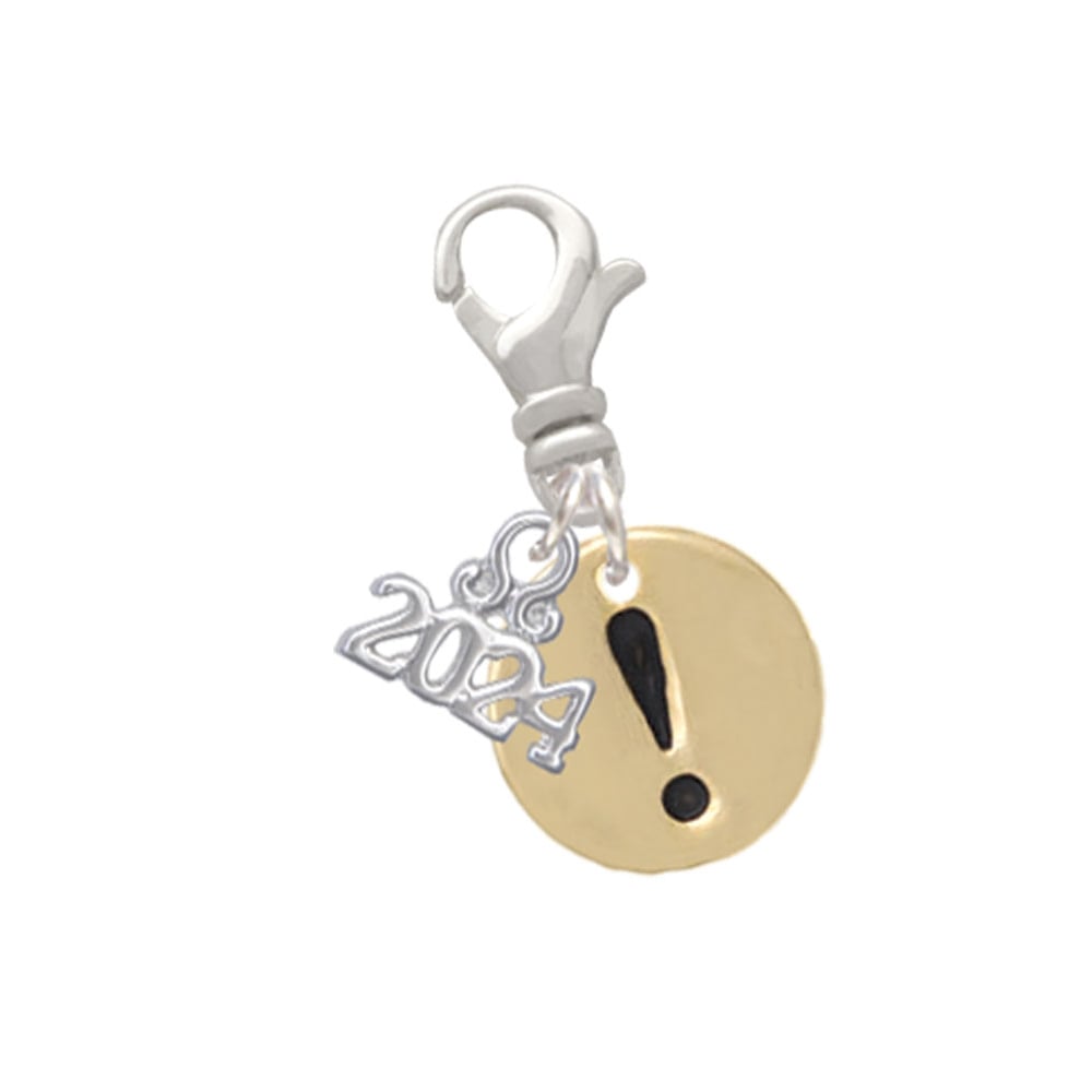 Delight Jewelry Goldtone Disc 1/2 - Symbol - Clip on Charm with Year 2024 Image 1