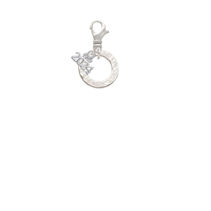 Delight Jewelry Plated Hammered Karma Ring Clip on Charm with Year 2024 Image 2