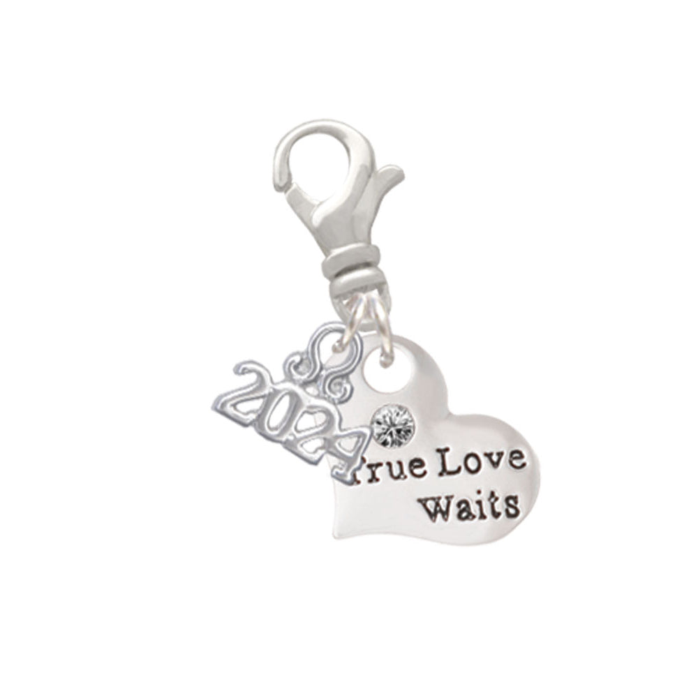 Delight Jewelry Silvertone Small Message Heart Clip on Charm with Year 2024 Image 7