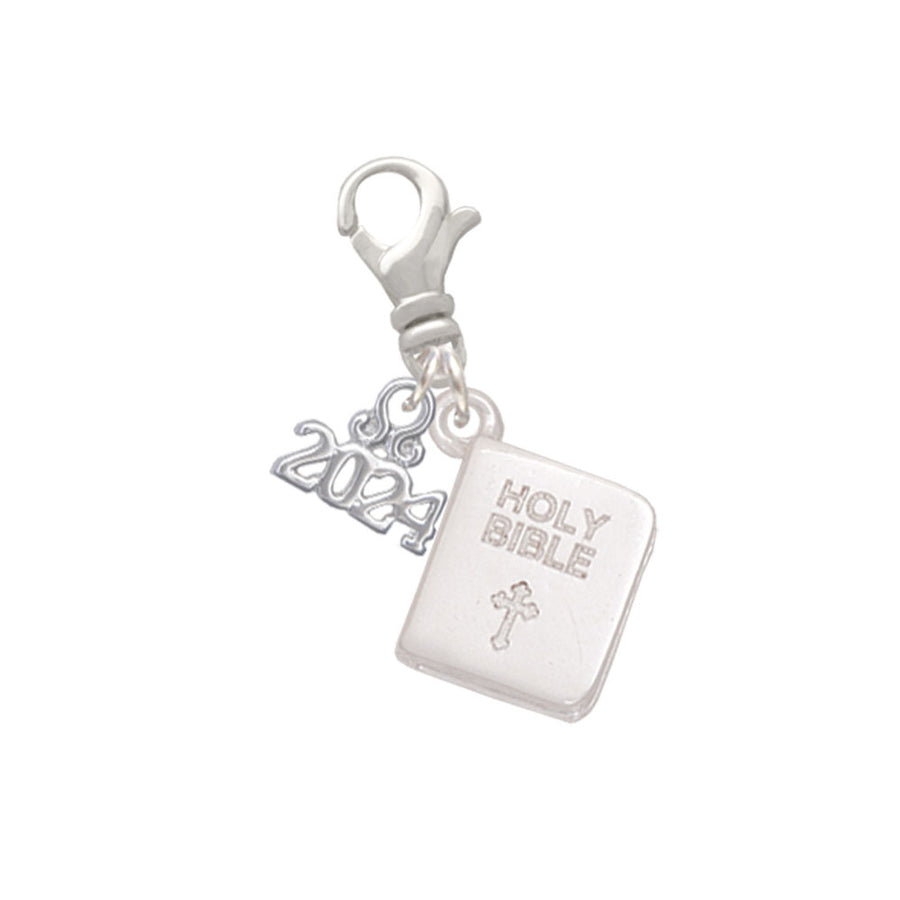Delight Jewelry Holy Bible Clip on Charm with Year 2024 Image 1