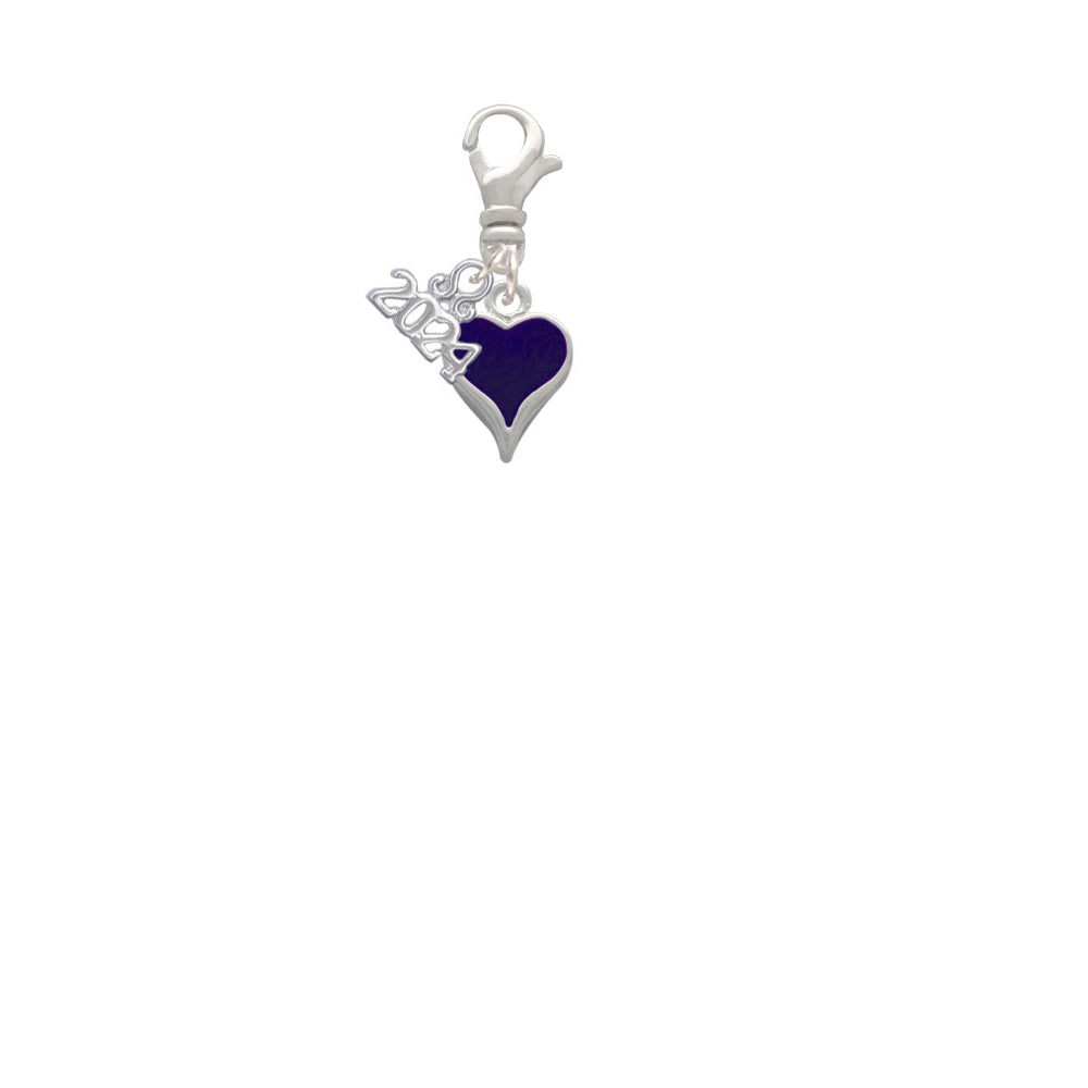 Delight Jewelry Silvertone Small Long Enamel Heart Clip on Charm with Year 2024 Image 12
