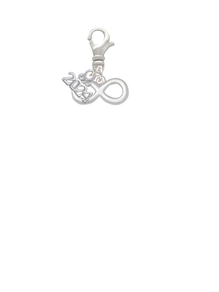 Delight Jewelry Plated Medium Infinity Sign Clip on Charm with Year 2024 Image 2
