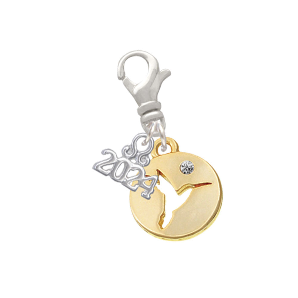 Delight Jewelry Hummingbird Disc Clip on Charm with Year 2024 Image 4