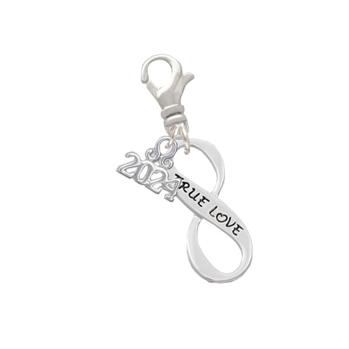 Delight Jewelry Message Infinity Sign Clip on Charm with Year 2024 Image 4