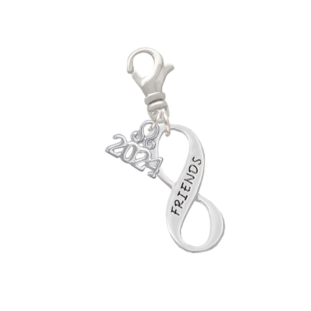 Delight Jewelry Silvertone Familial Infinity Sign Clip on Charm with Year 2024 Image 8