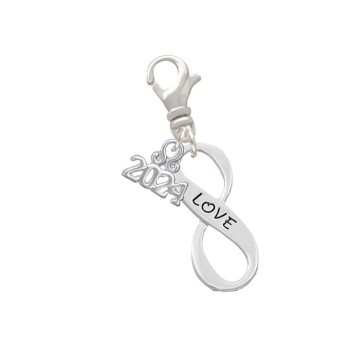 Delight Jewelry Message Infinity Sign Clip on Charm with Year 2024 Image 4