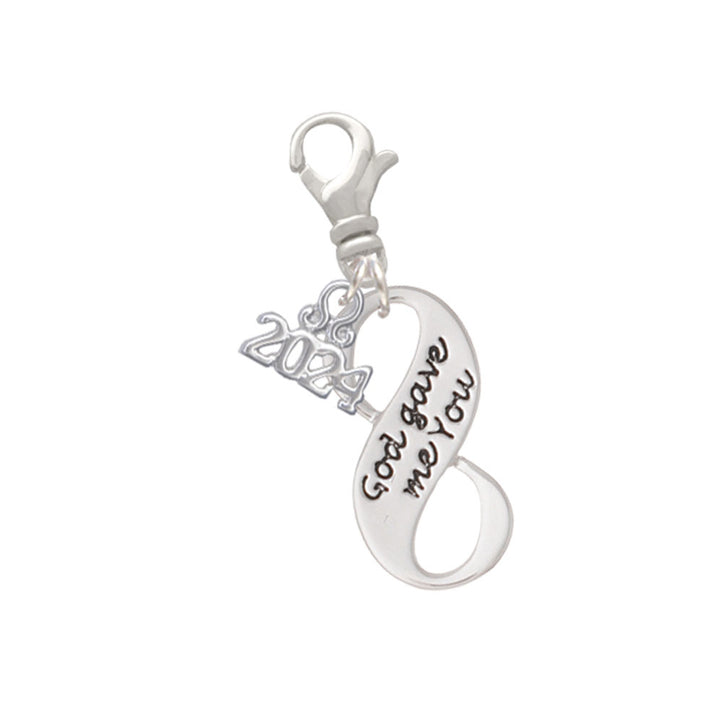 Delight Jewelry Message Infinity Sign Clip on Charm with Year 2024 Image 7