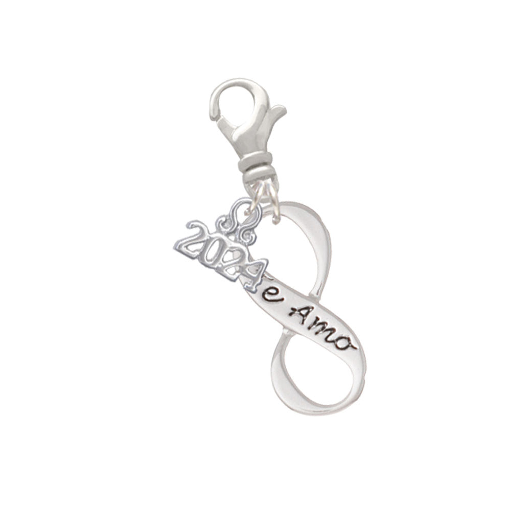 Delight Jewelry Message Infinity Sign Clip on Charm with Year 2024 Image 8
