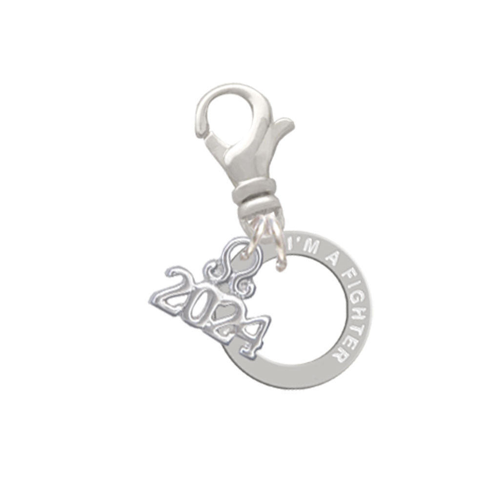 Delight Jewelry Silvertone Message Eternity Ring Clip on Charm with Year 2024 Image 12
