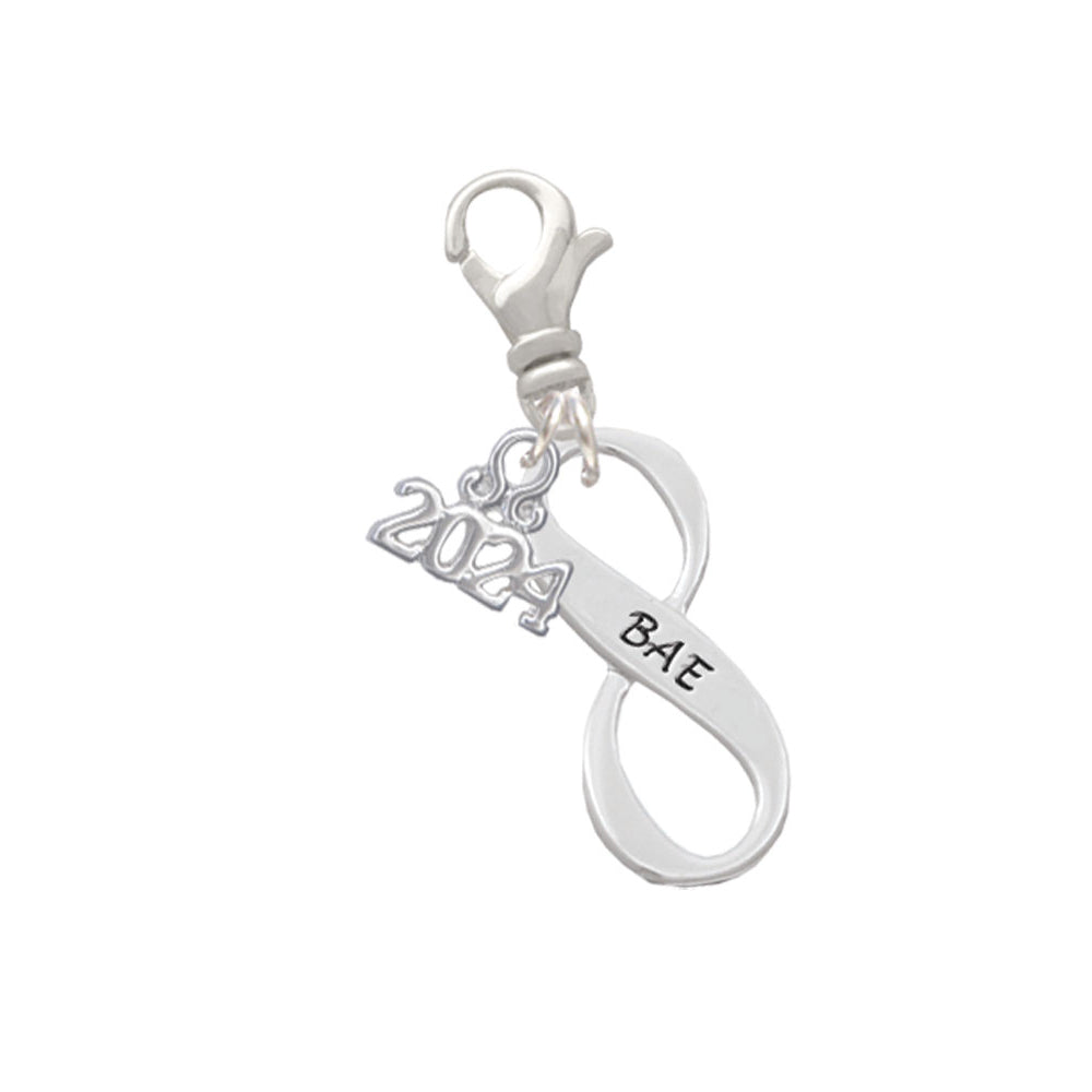 Delight Jewelry Silvertone Familial Infinity Sign Clip on Charm with Year 2024 Image 10