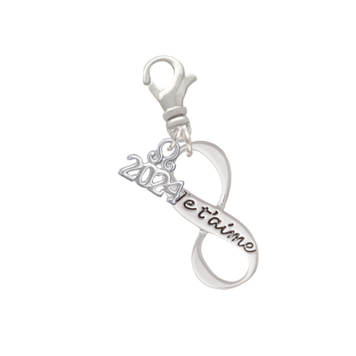 Delight Jewelry Message Infinity Sign Clip on Charm with Year 2024 Image 9