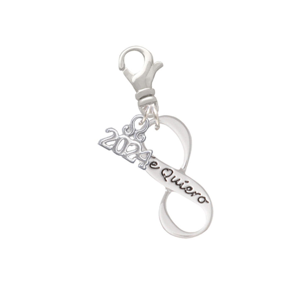 Delight Jewelry Message Infinity Sign Clip on Charm with Year 2024 Image 10
