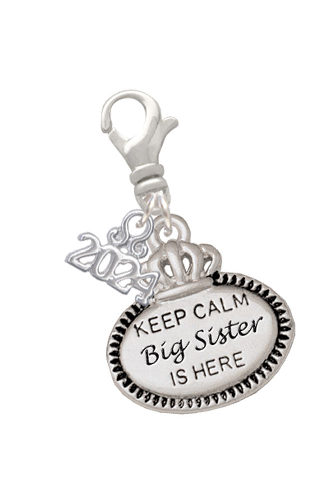 Delight Jewelry Keep Calm Family Clip on Charm with Year 2024 Image 1