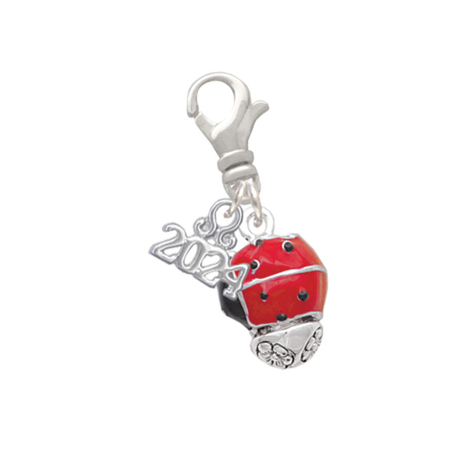 Delight Jewelry Enamel Ladybug Spinner Clip on Charm with Year 2024 Image 1