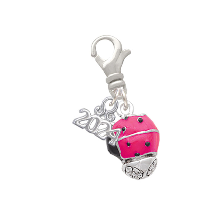 Delight Jewelry Enamel Ladybug Spinner Clip on Charm with Year 2024 Image 4